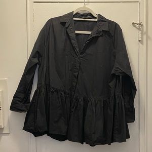 Zara Button Up Peplum Blouse